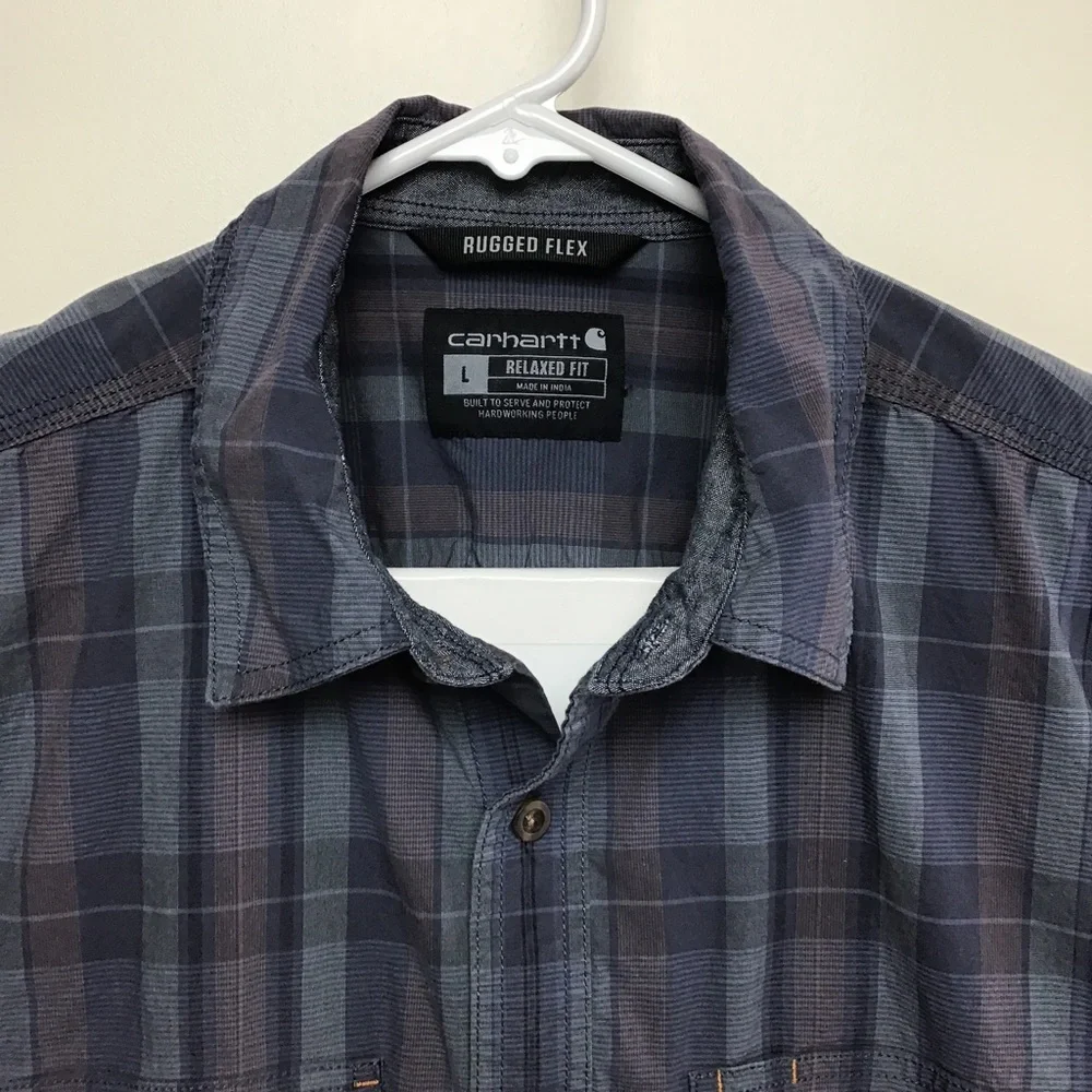 Carhartt Rugged Flex Regular Fit mens short sleeve button down casual shirt - Picture 3 of 10